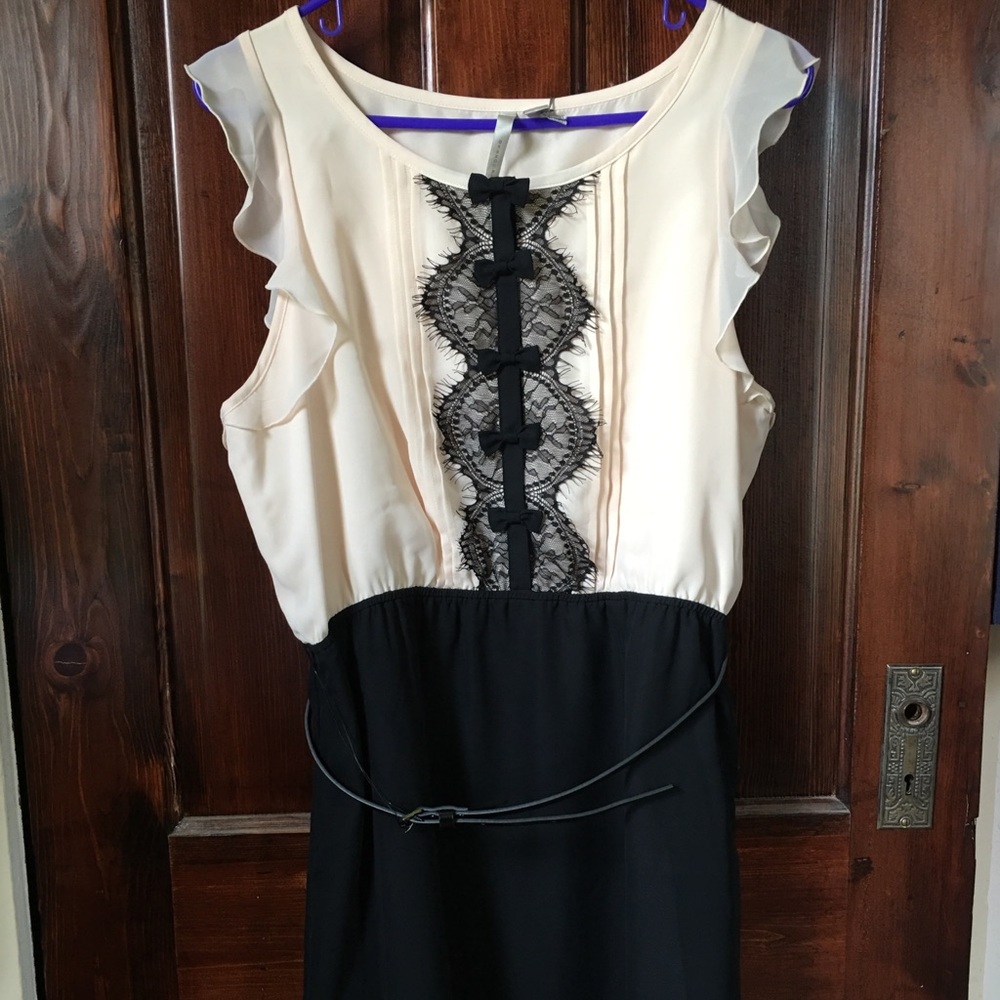 Cream and black Lauren Conrad dress.